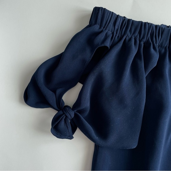 Naked Zebra Navy Off Shoulder Mini Dress - Picture 2 of 4